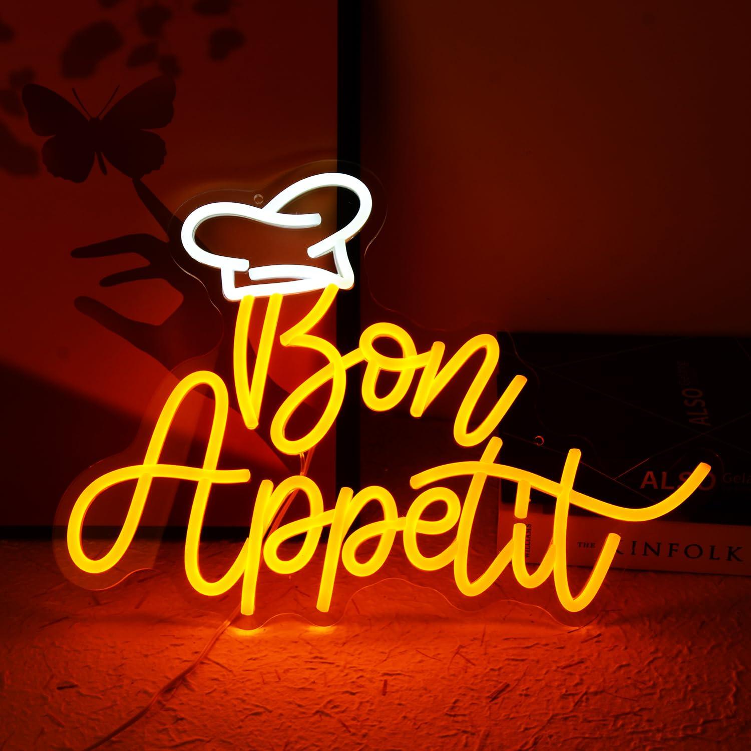 Bon Appetit Chef Hat Neon Sign - đánh giá và giá Home Decor Lighting
