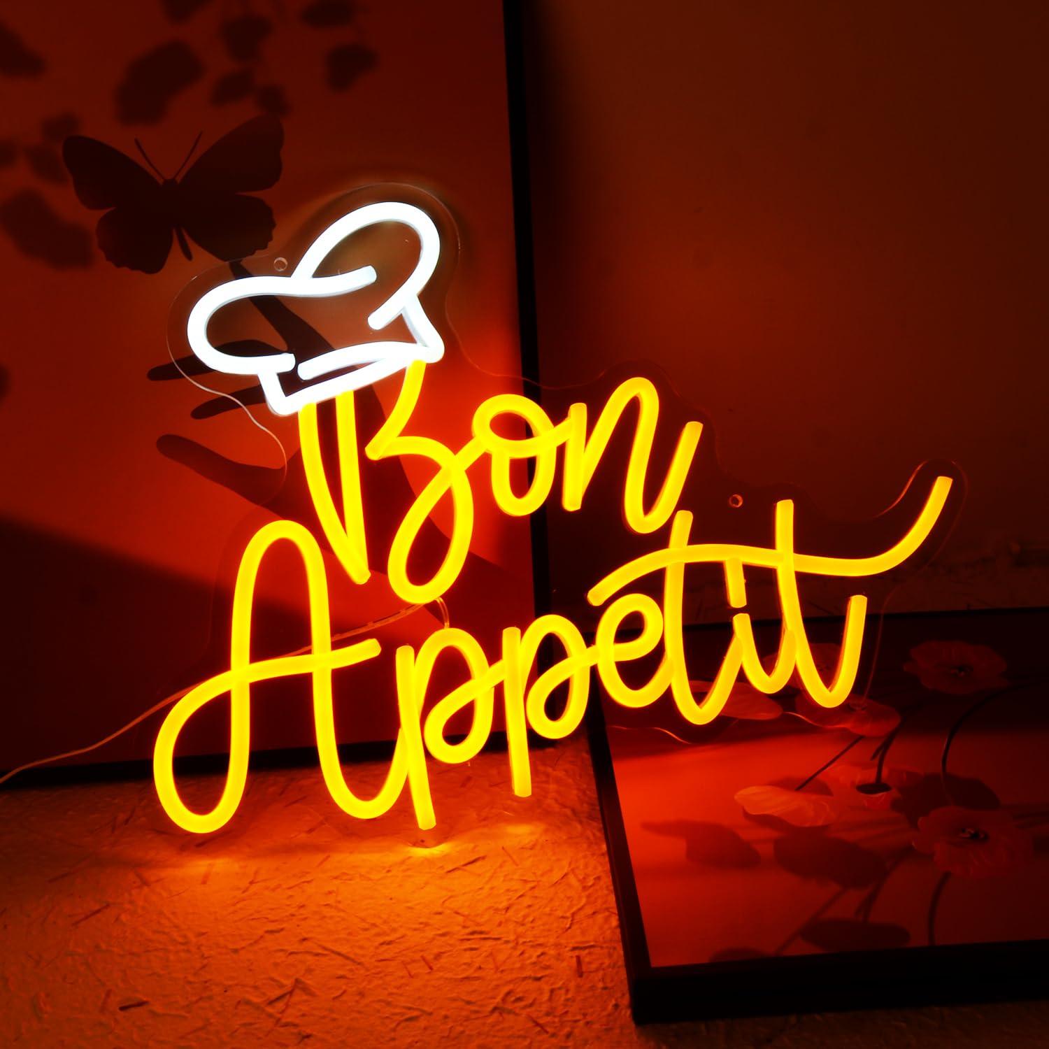 Bon Appetit Chef Hat Neon Sign - đánh giá và giá Home Decor Lighting