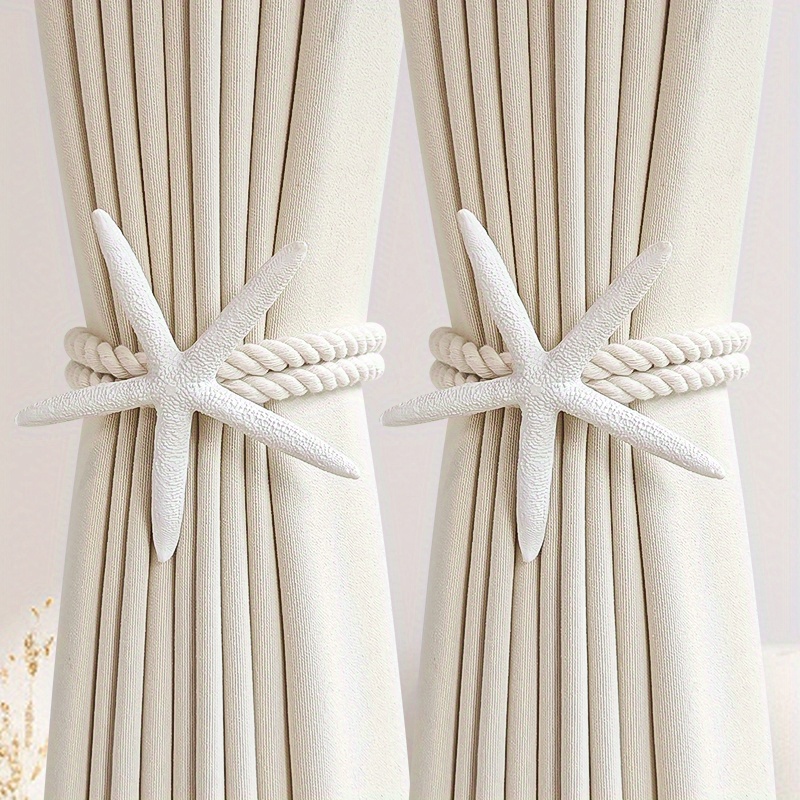 2PCS Natural Starfish Curtain  - đánh giá và giá Home Decor Curtains