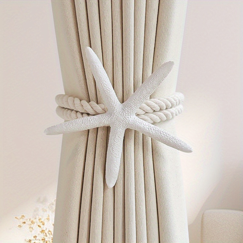 2PCS Natural Starfish Curtain  - đánh giá và giá Home Decor Curtains