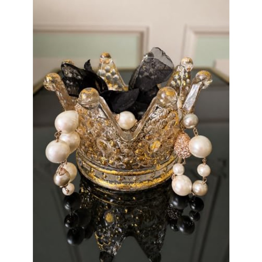 Luxury crown glass candle hold - đánh giá và giá Home Decor Gold