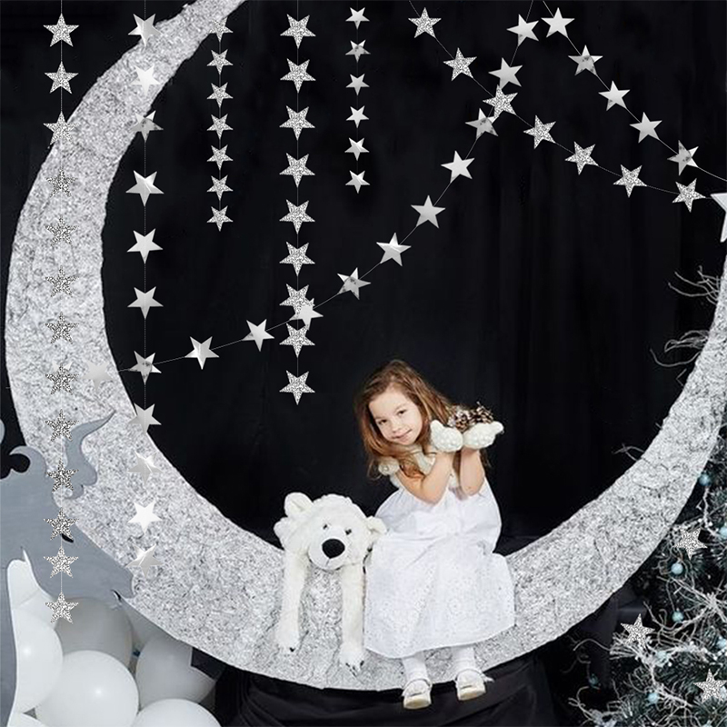 Silver Star Garland Party Deco - đánh giá và giá Home Decor Scrap