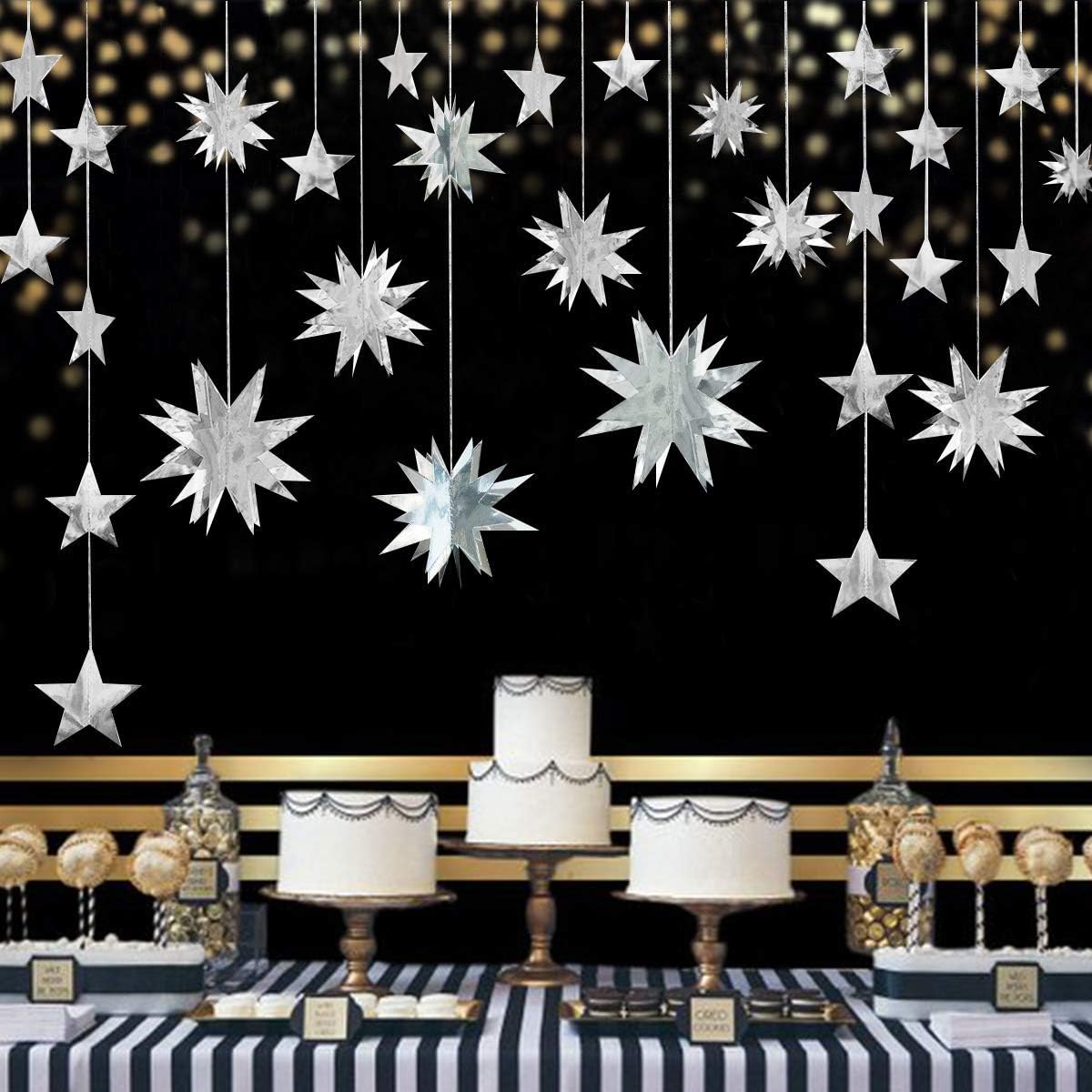 Silver Star Garland Party Deco - đánh giá và giá Home Decor Scrap