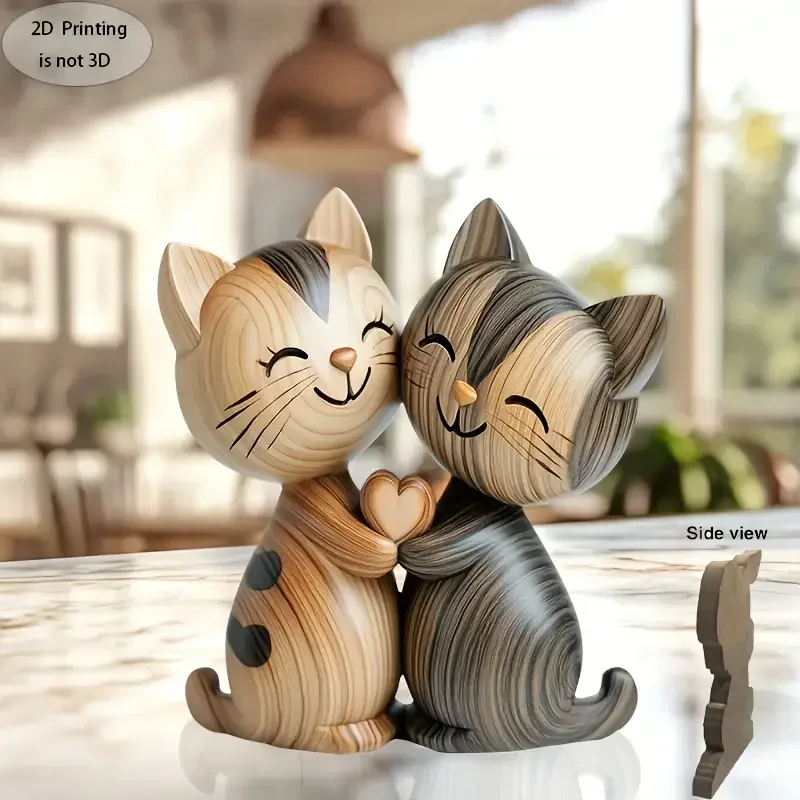 2D Flat Cat Wooden Kitten Dog  - đánh giá và giá Home Decor Enthusiast