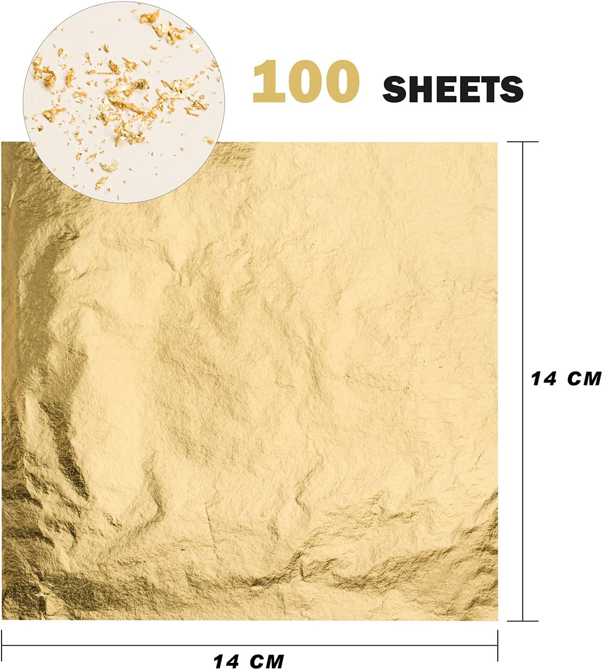 100 Gold Leaf Sheets 14x14 cm  - đánh giá và giá Home Decor Gold