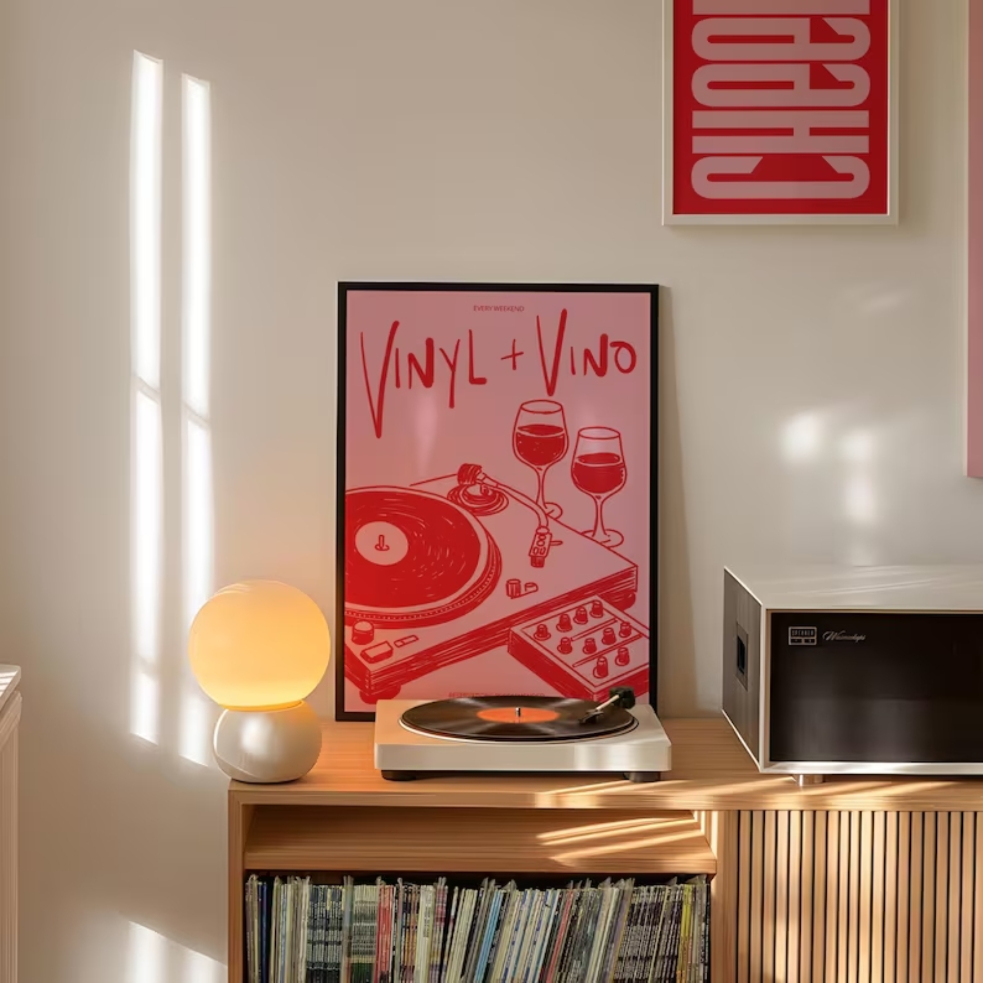 Vinyl & Vino Music Illustratio - đánh giá và giá Home Decor Online