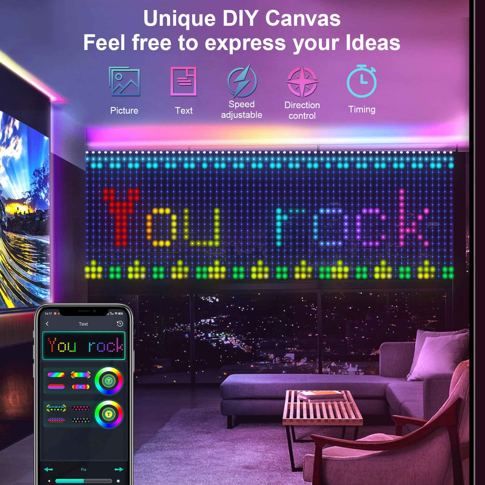 400LEDs RGBIC Smart Curtain Li - đánh giá và giá Home Decor App Free