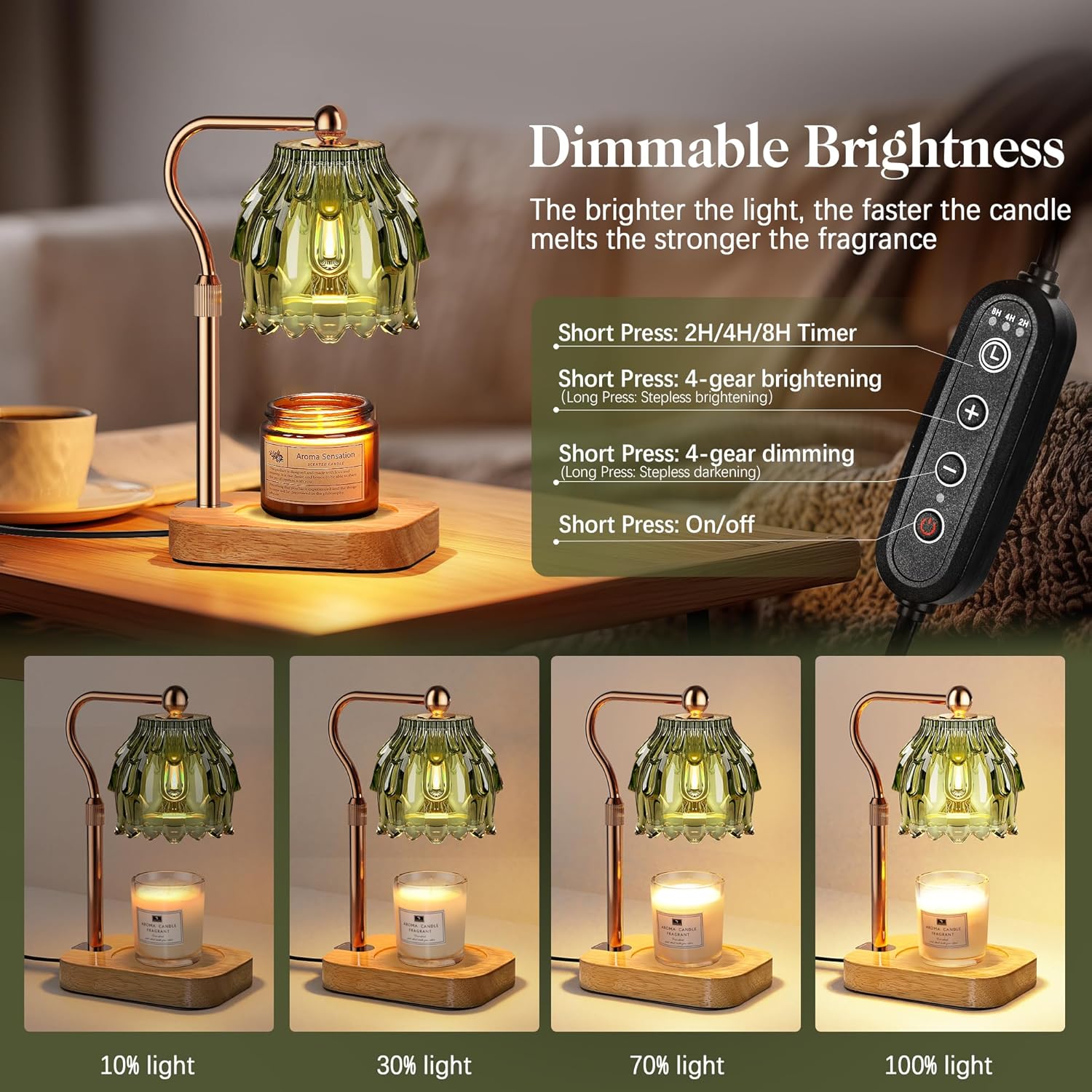 Candle Warmer Lamp with Timer  - đánh giá và giá Home Decor Gold