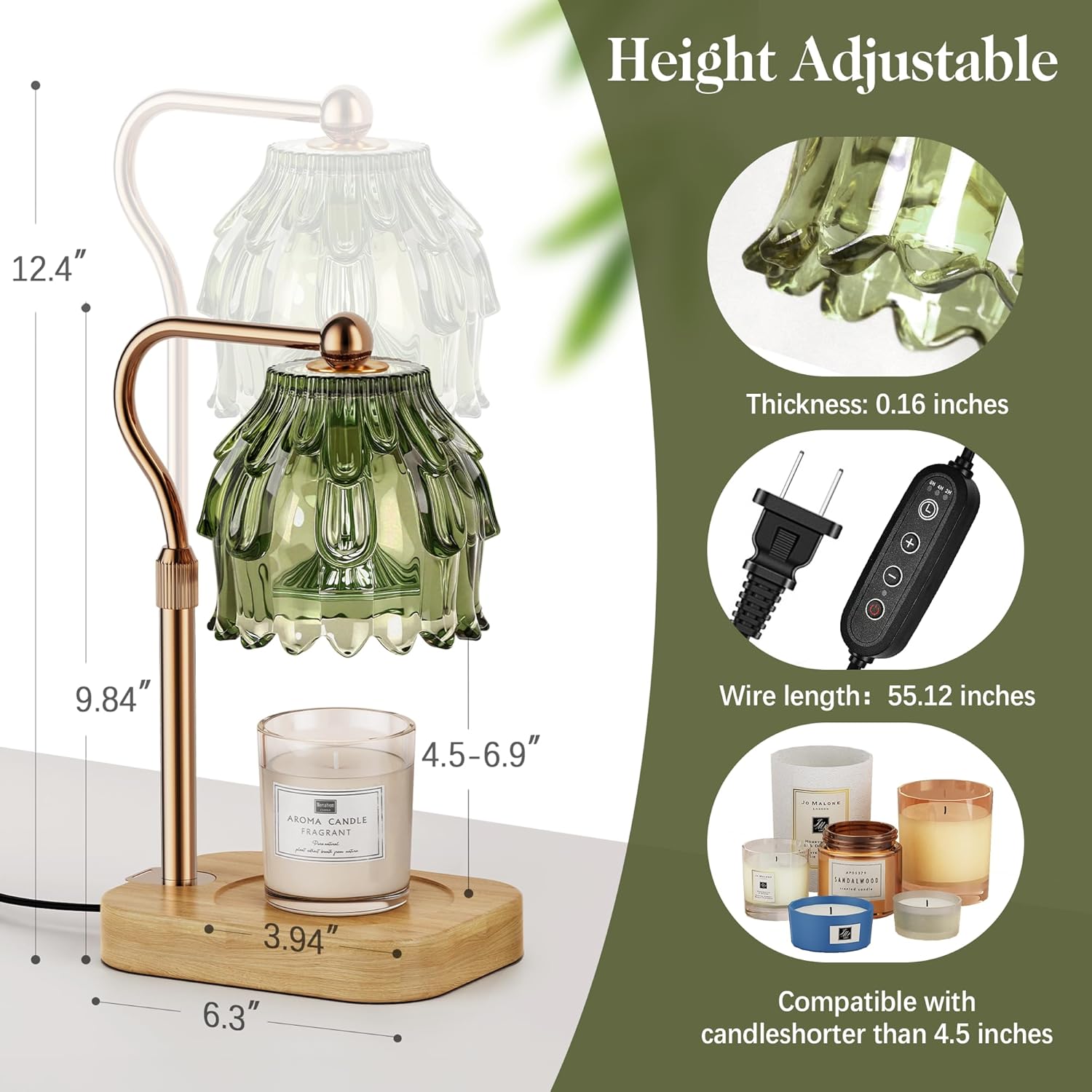 Candle Warmer Lamp with Timer  - đánh giá và giá Home Decor Gold