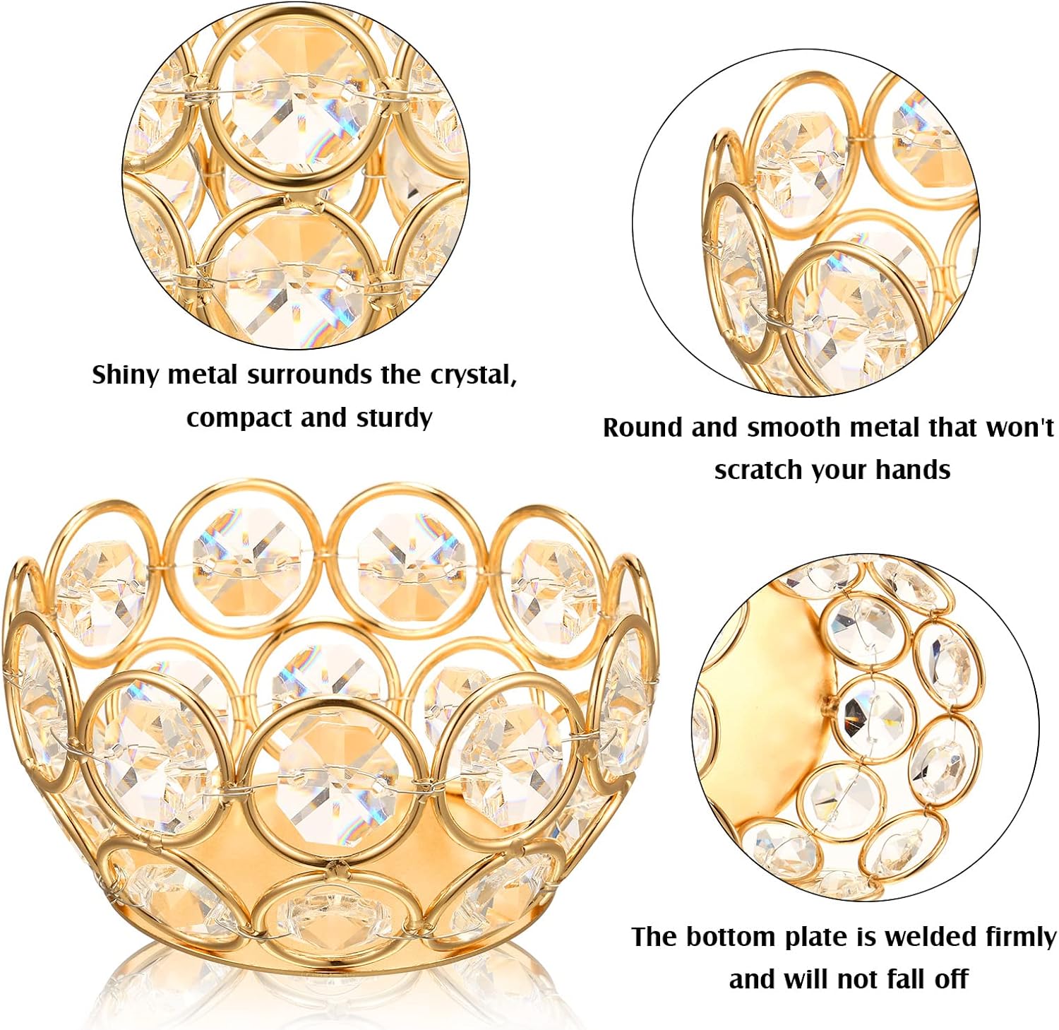 6 Pcs Crystal Tealight Candle  - đánh giá và giá Home Decor Gold