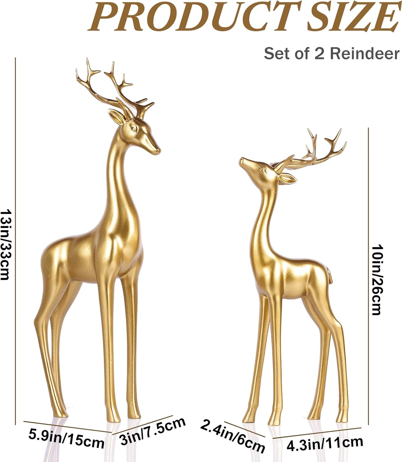 Large Gold Reindeer Figurines, - đánh giá và giá Home Decor Gold