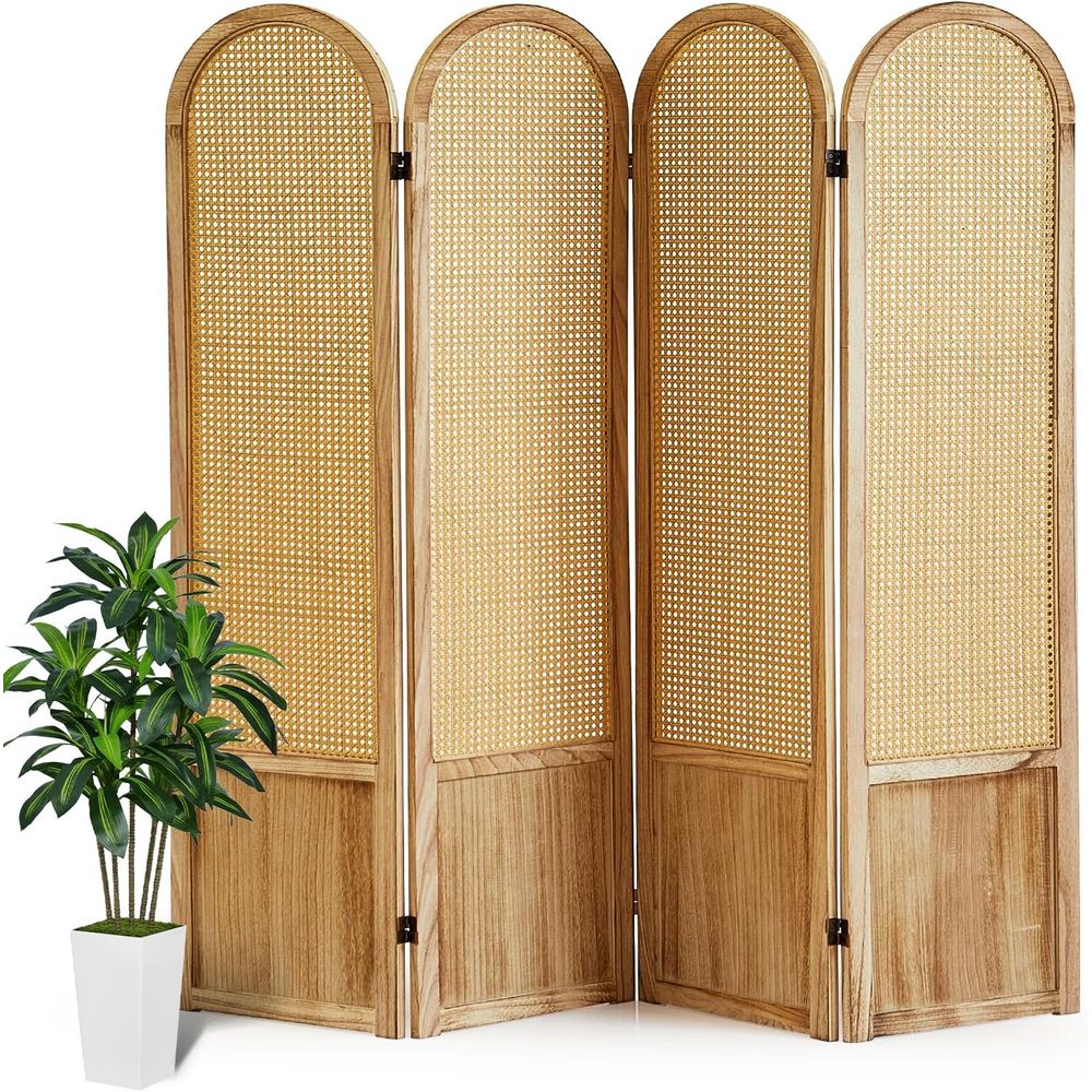 4-Panel Wooden Privacy Screen, - đánh giá và giá Room Divider Screen