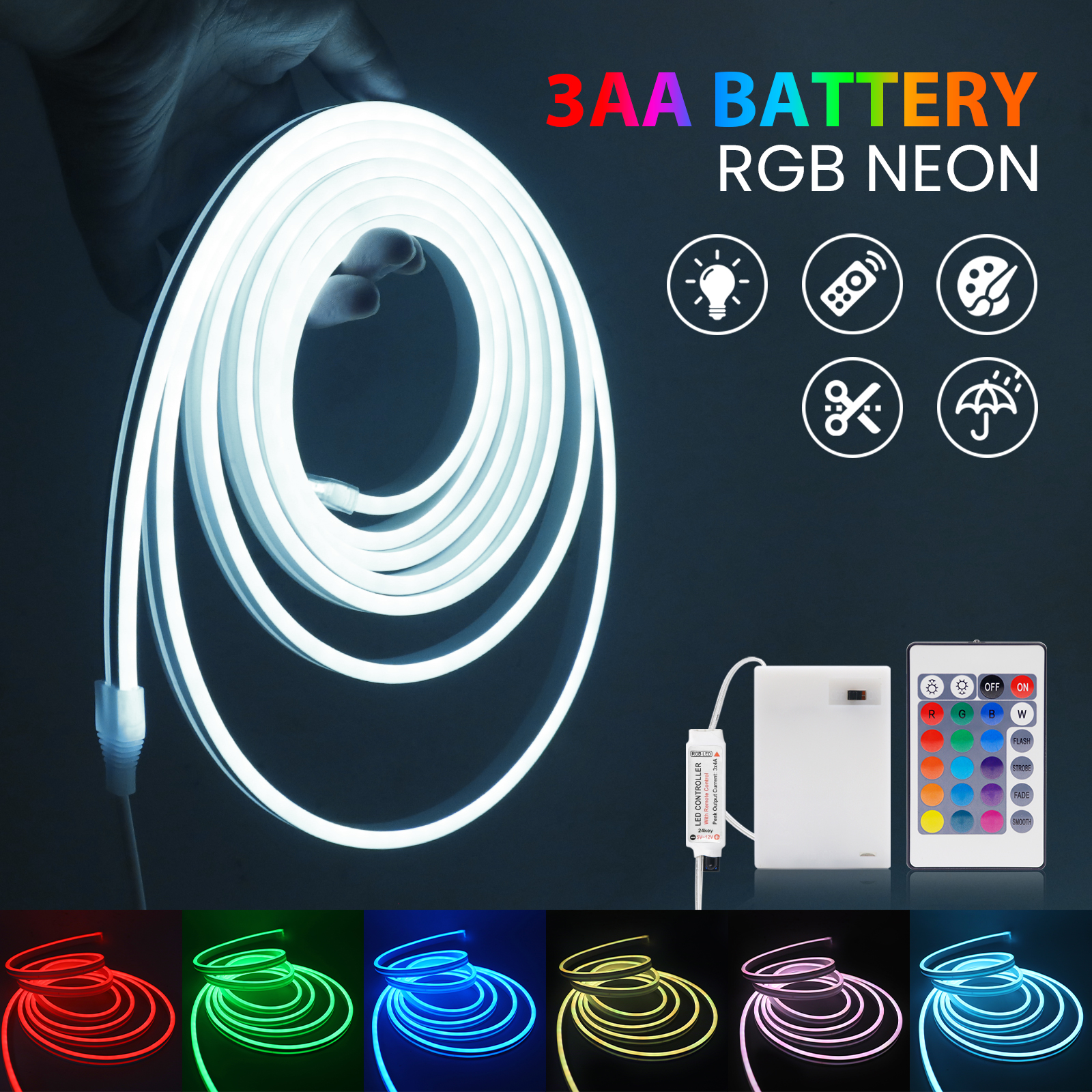3AA Battery Box RGB Neon LED S - đánh giá và giá Home Decor App Free