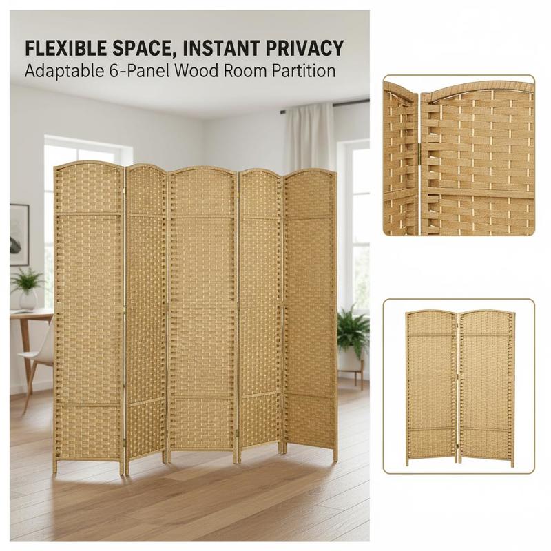 Folding Room Divider Screen 6  - đánh giá và giá Room Divider Screen