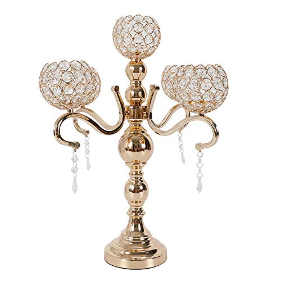 5 Arms Candle Holder for Weddi - đánh giá và giá Home Decor Gold
