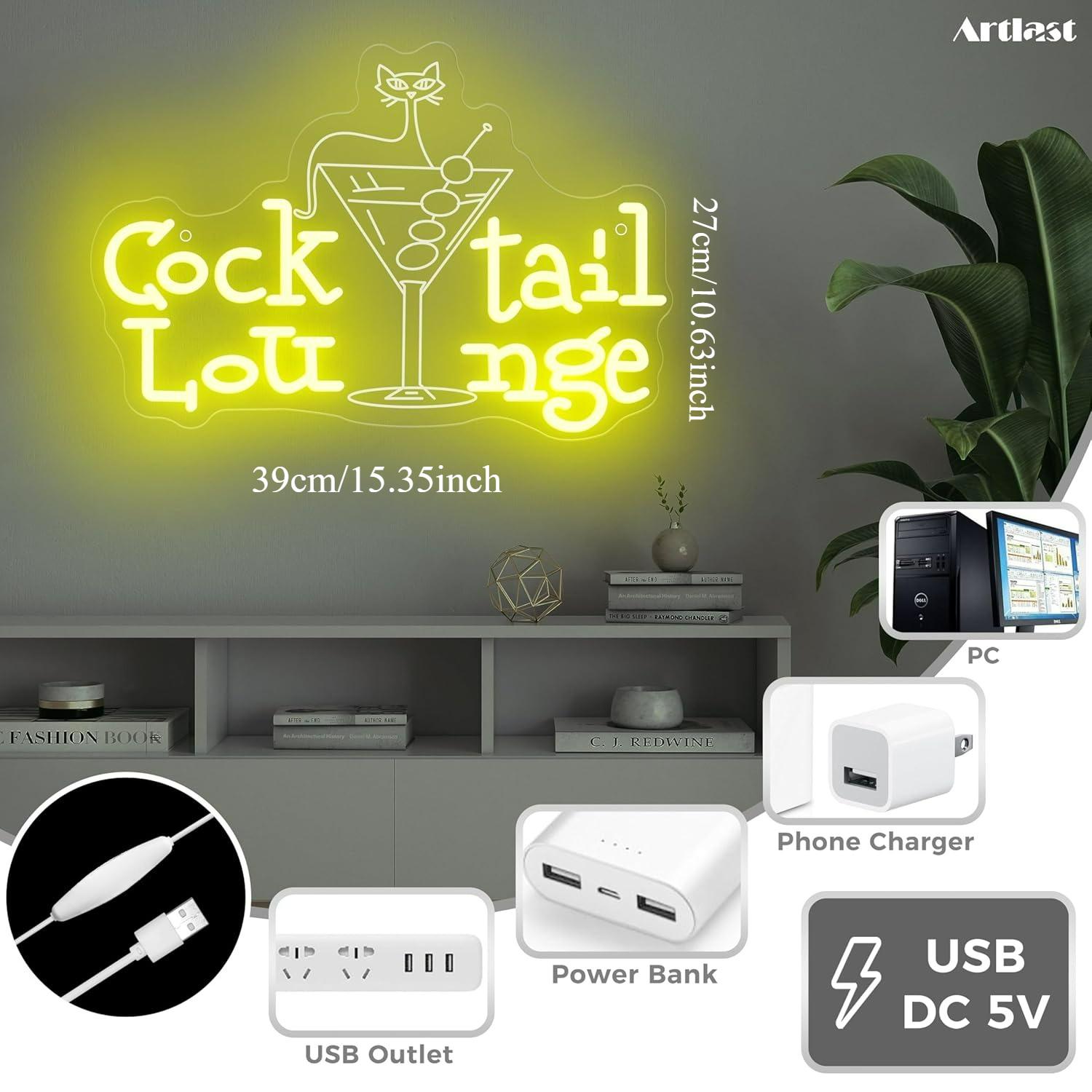 Cocktail Lounge Neon Sign Dimm - đánh giá và giá Home Decor Lighting